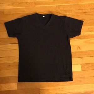 Dark Blue V Neck Uniqlo T Shirt